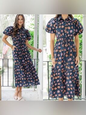 Pinch Looking Your Way Navy Blue
Floral Cotton Midi Dress